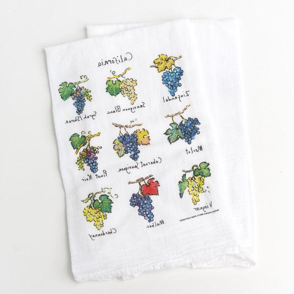 California Wine Grapes Flour Sack Towel